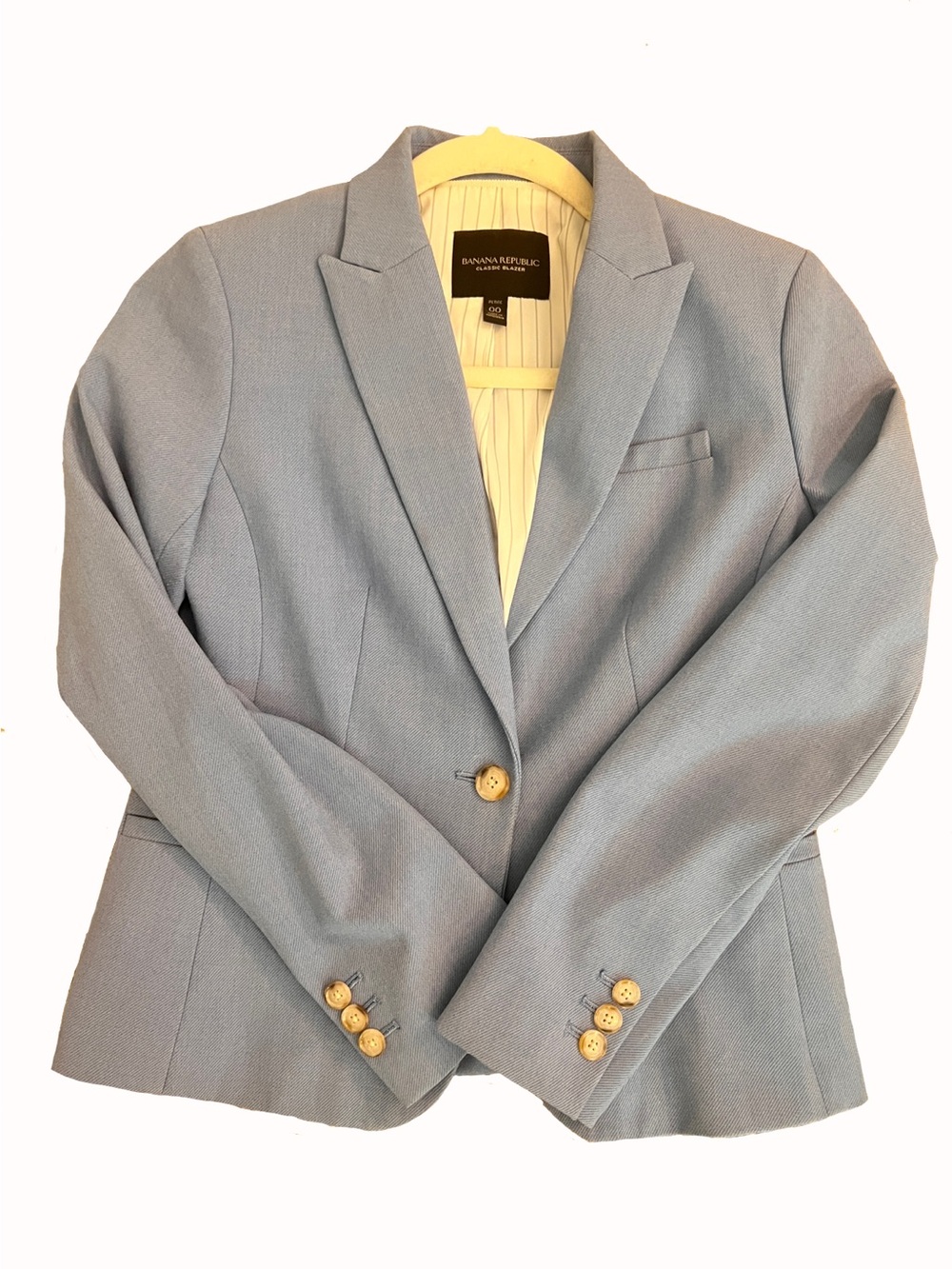 Banana Republic Pale Blue Women's Tailored Single-Button Blazer